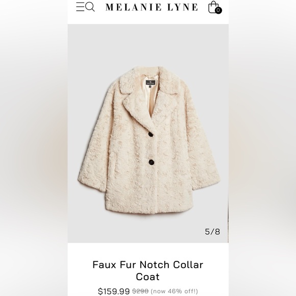 Melanie Lyle Faux Fur Jacket! Brand New. Never Worm! - Picture 4 of 6